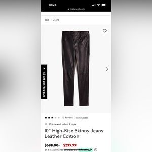 Real Leather skinny pants from Madewell